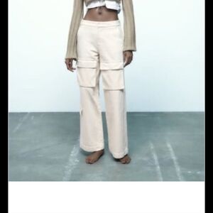 NWT ZARA Wide Leg Cream Pants XXL